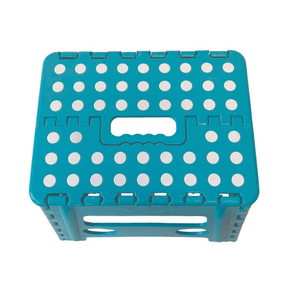 Banco Plegable Multiuso Resistente Banquito 32 Cm Alto 90 Kg Color Azul Oscuro