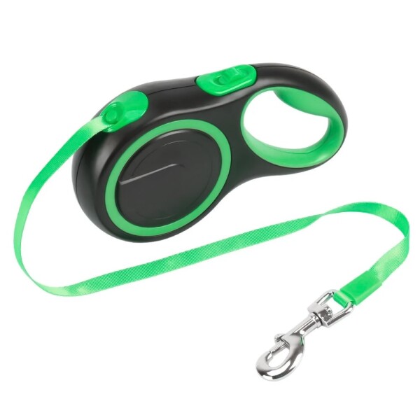 Correa Extensible 3 Mts Retractil Hasta 15Kg Perro Mediano Variante Color Verde Negro