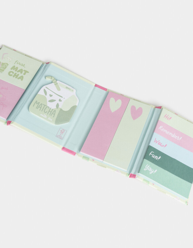Anotadores Cuadernos y Memos Foodie Set De Notas Adhesivas "matcha Girly" - Combinacion Multicolor