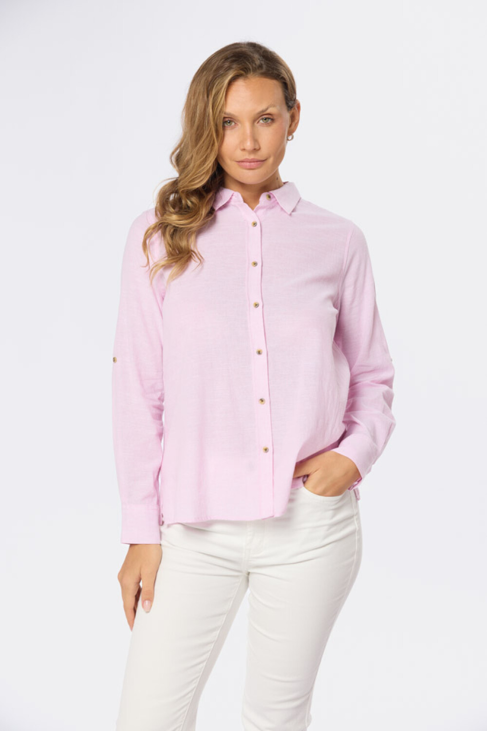 CAMISA DE LINO Rosado