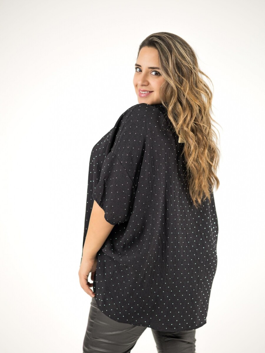 Blusa de viscosa con brillo plateado Beige