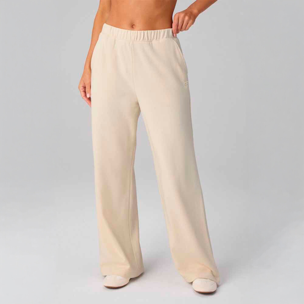 Pantalón Year Round Terry Wide Leg Sweatpant Mujer Almond Milk