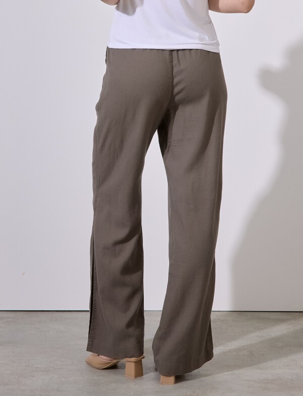 Pantalon Lino Wide OLIVA