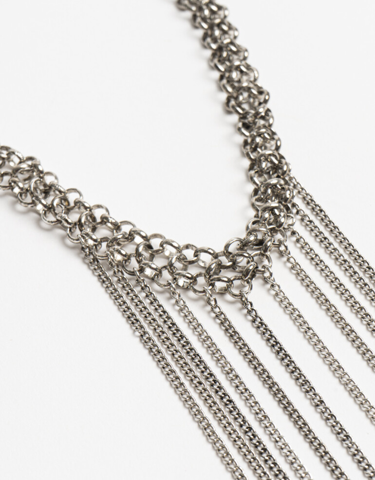 Collares Largos Metal Collares Largos Mesh - Plateado Antique Silver