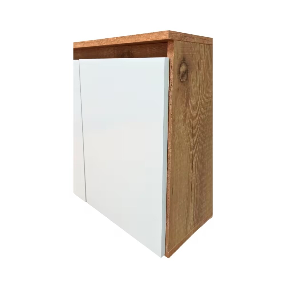 Mueble de baño suspendido Apollo Rustico Blanco 90 cm con bacha y botiquín Mueble De Baño Suspendido Apollo Rustico Blanco 90 Cm Con Bacha Y Botiquín