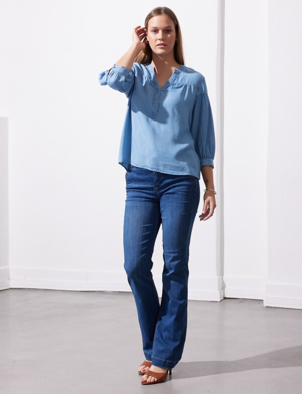Blusa Frunces JEAN CLARO