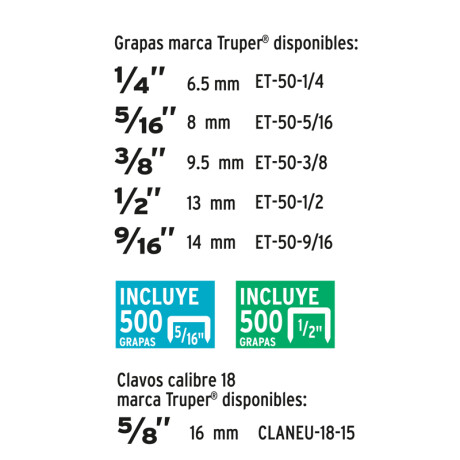 ENGRAPADORA P/GRP¼.5/16.3/8.½.9/16-CLA5/8 (500/5/16.500/½) TRUPER ET50 N/a