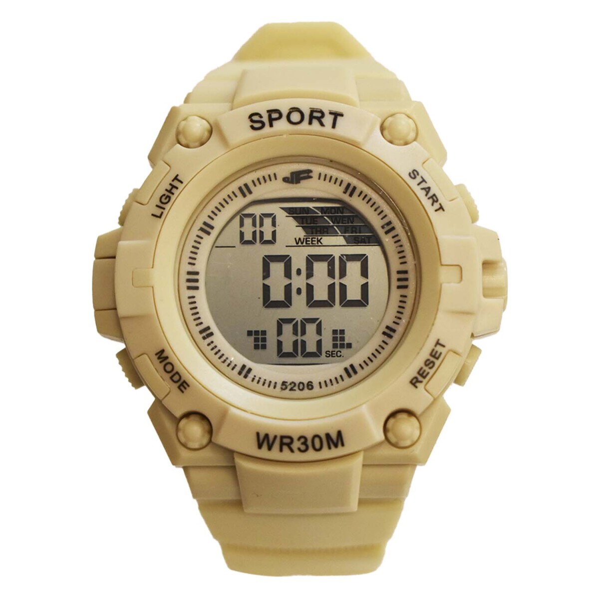 Reloj Deportivo de Pulsera Waterproof Pantalla Luz Unisex - Beige 