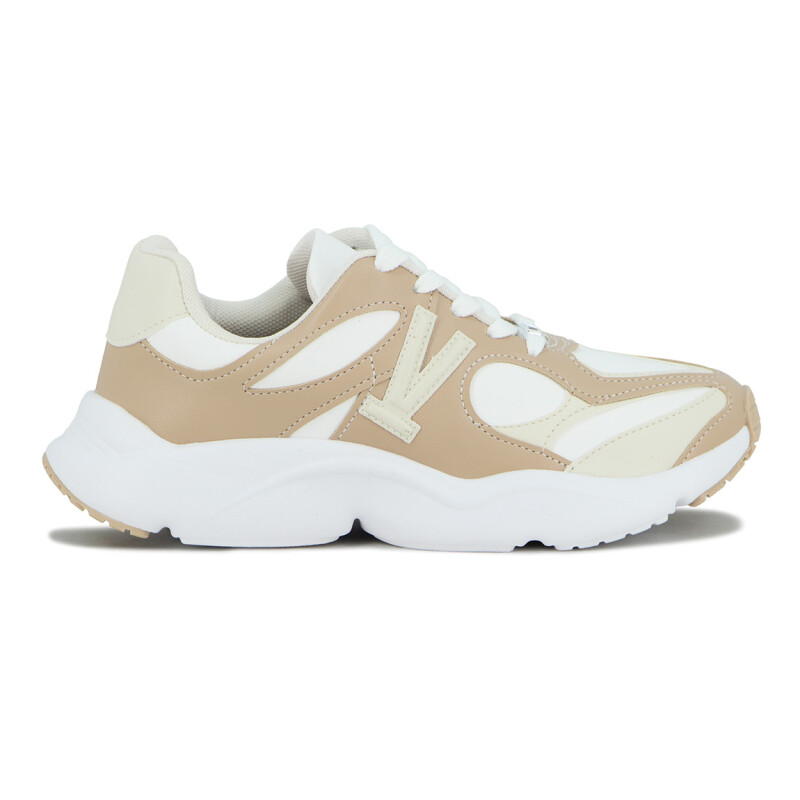 Vizzano Zapato Casual Femenino Acordonado Tres Colores Blanco-beige