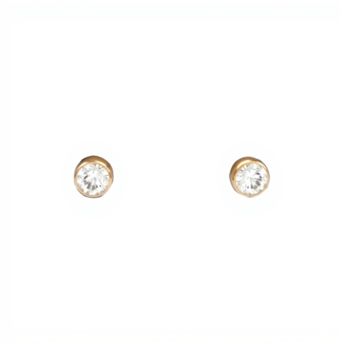 Caravanas Solitario de oro- Oro bajo - Zirconia - CA8078 - conpiedra 