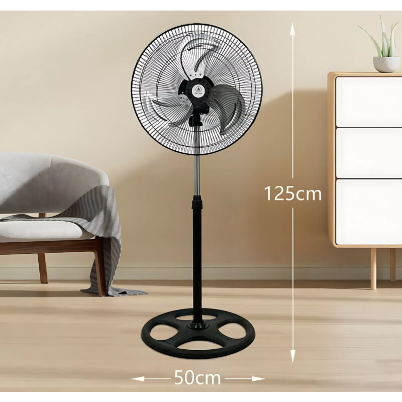 Pack x2 Ventilador De Metal Pie Negro Negro