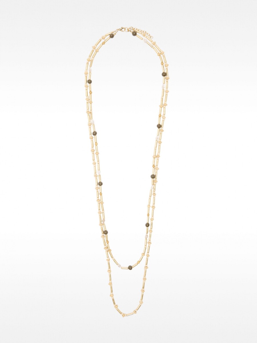 Collar De Conchas Con Abalorios De Vidrio blanco