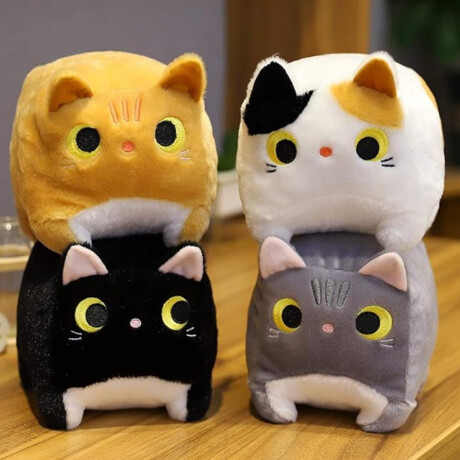 Peluche de gatito cuadrado chico Gris