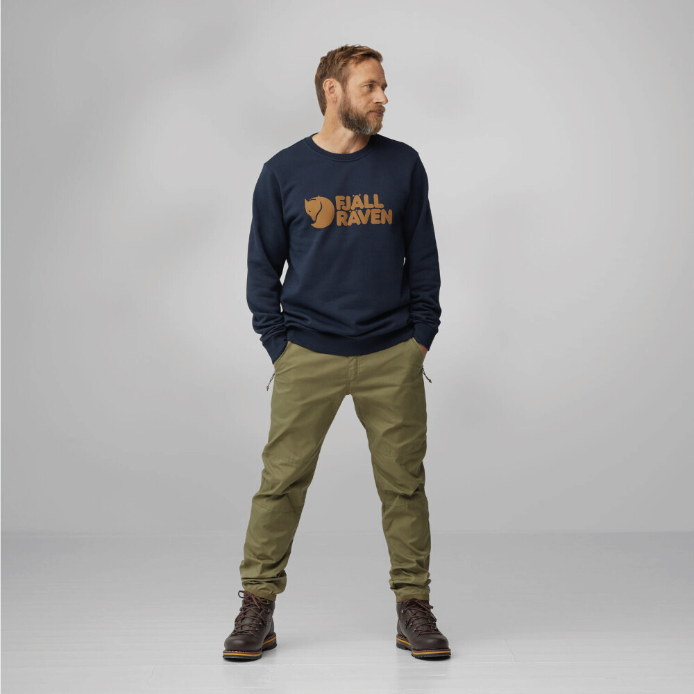 Fjallraven Logo Sweater - Hombre Deep Sea