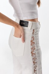 Pantalon Murra Combinado Crudo