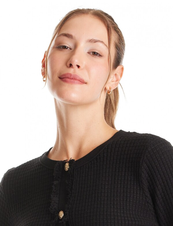 Cardigan Flecos NEGRO