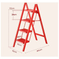 Escalera De 4 Escalones Antidezlisante Y Plegable Rojo
