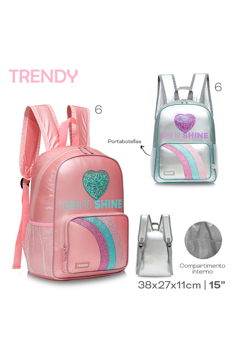 Mochila metalizada Plateado
