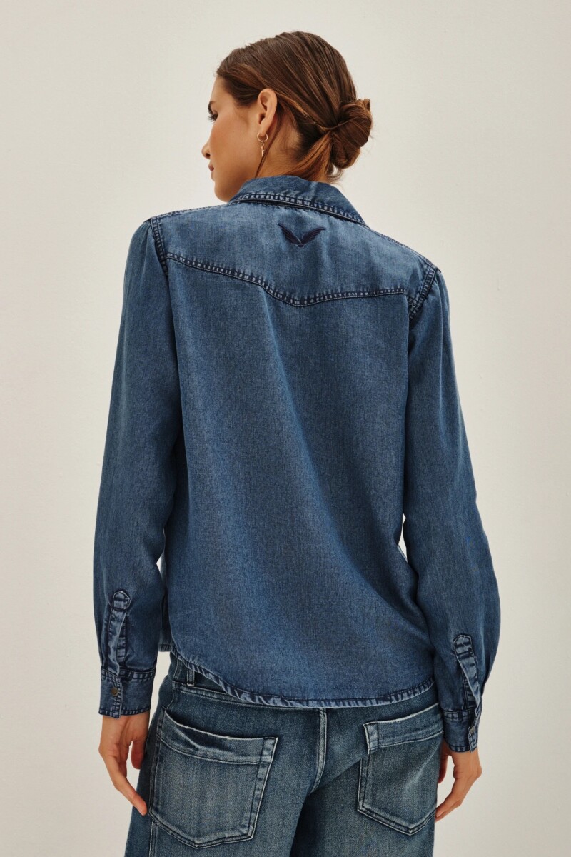 Camisa Texan Celeste