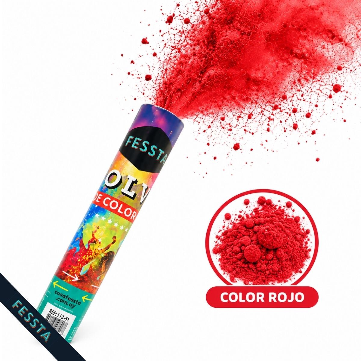 Cañon de Polvo Fessta 30cm - Rojo 