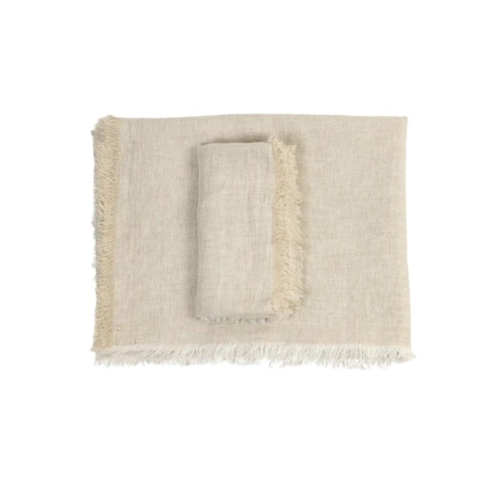 Camino Lino Kantha Flecos Natural 50x220 Camino Lino Kantha Flecos Natural 50x220