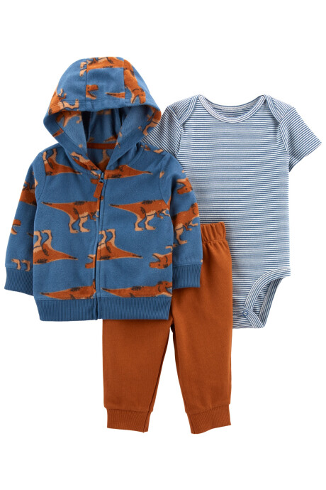 Set tres piezas campera con capucha, body y pantalón 0