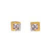Caravanas Cuadrados oro- Oro bajo - Zirconia blanca- CA8013 conpiedra