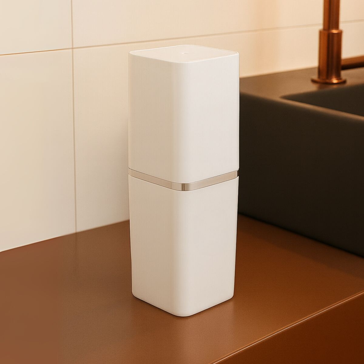 Porta Cepillo Con Tapa - BLANCO 