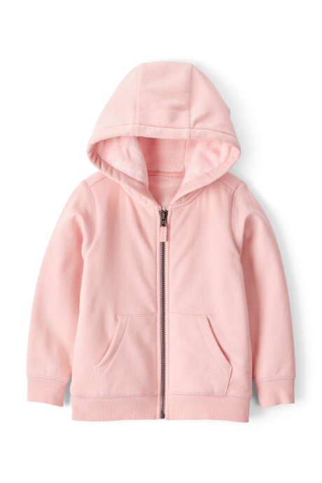 Campera de algodón con forro polar, rosa Sin color