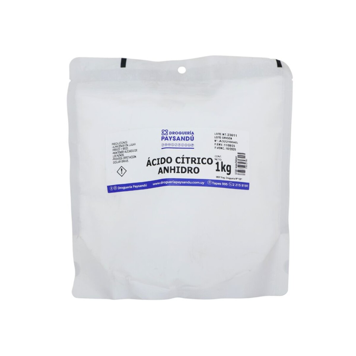 Ácido Cítrico Anhidro - 1 Kg 