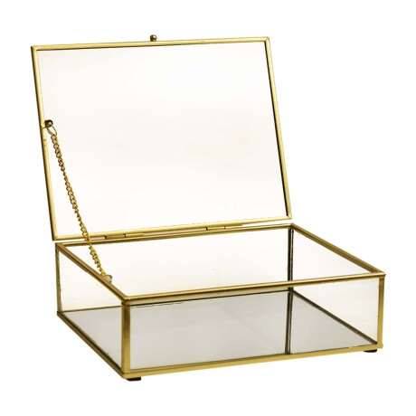Alhajero Dianna Organizador Exhibidor Joyero Grande Vidrio Dorado