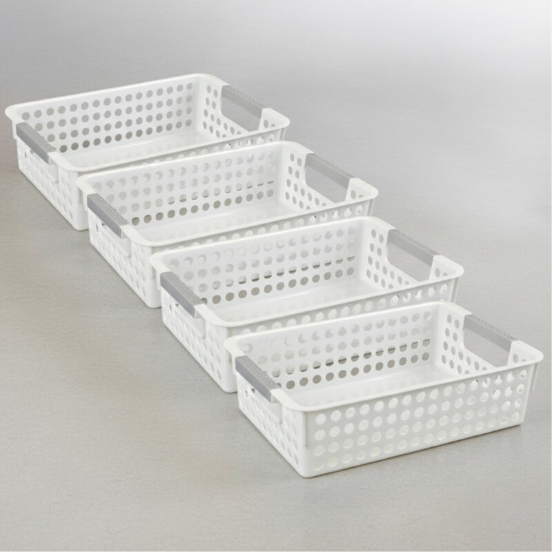 Set x4 Cesto Calado S 18 X 27 X 8 cm BLANCO