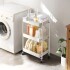 Carro Organizador 3 Estantes Con Ruedas Multiuso Plegable Color Variante Blanco