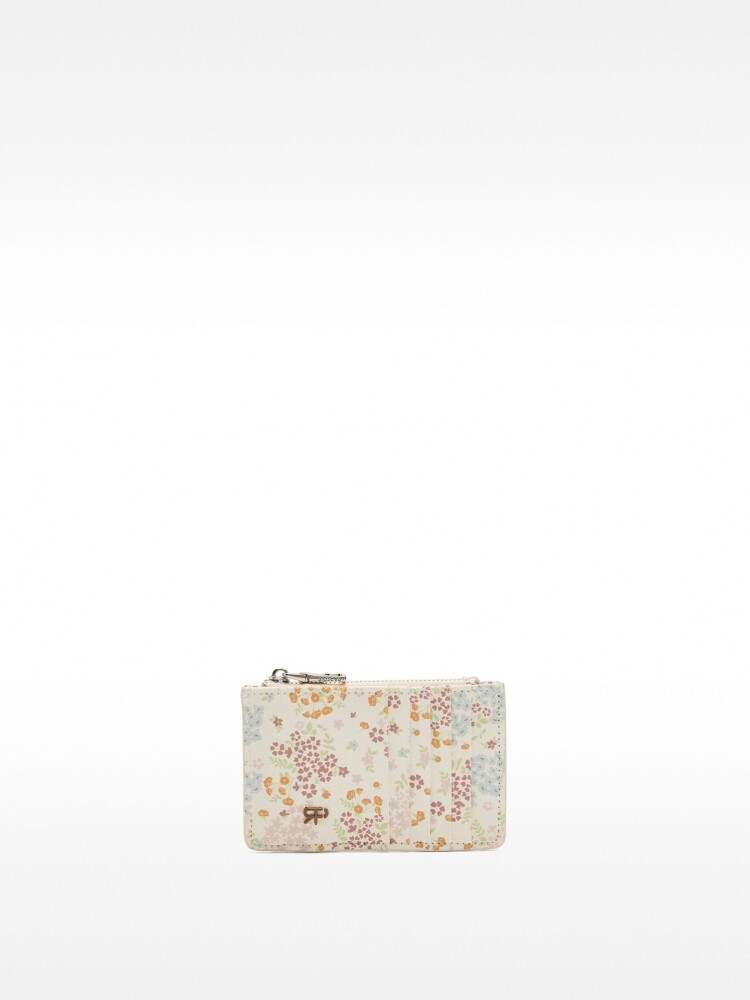 Tarjetero Con Textura Estampado Floral multicolor