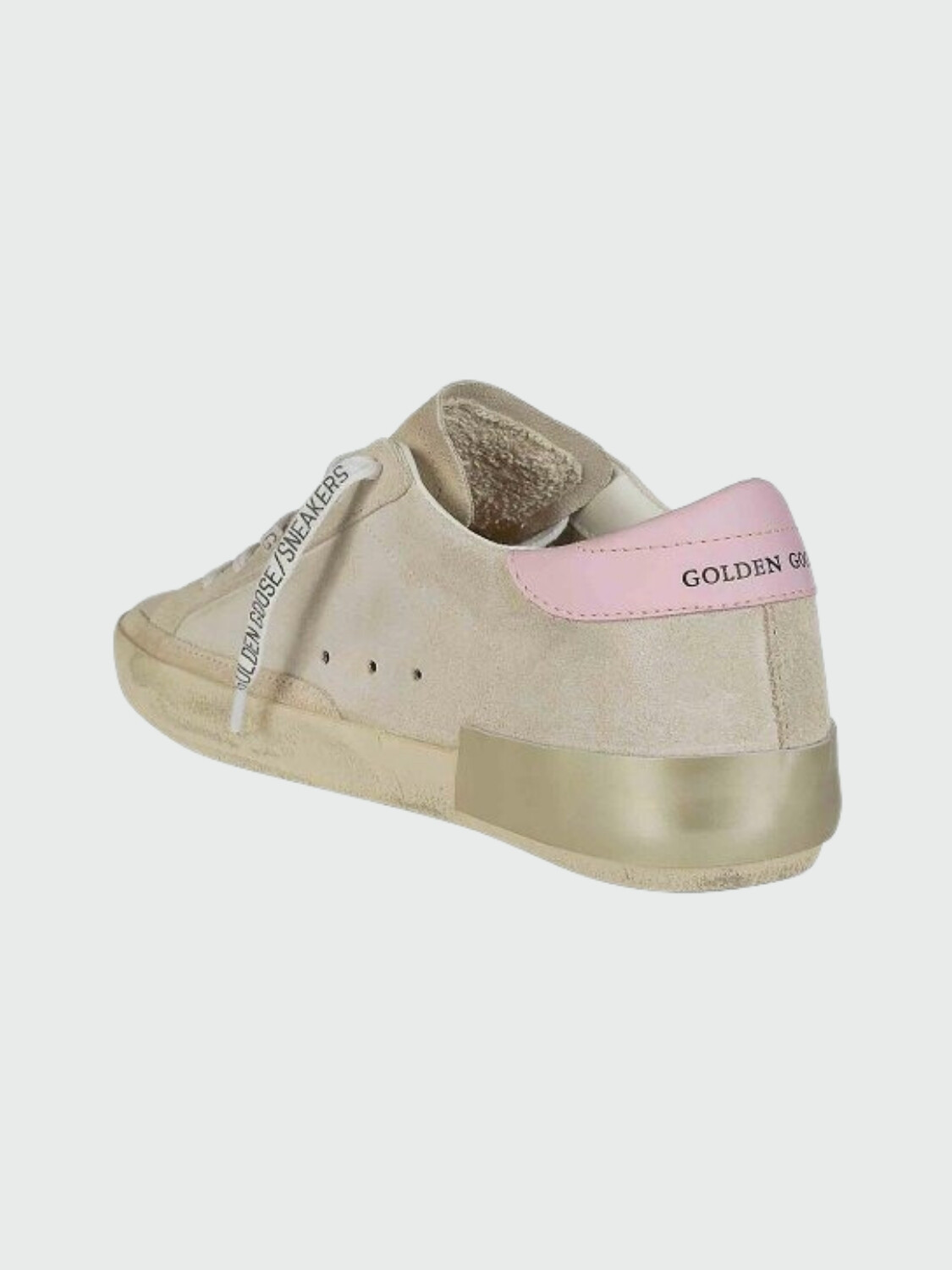 Golden Goose - Championes de gamuza acordonados, Super Star Beige