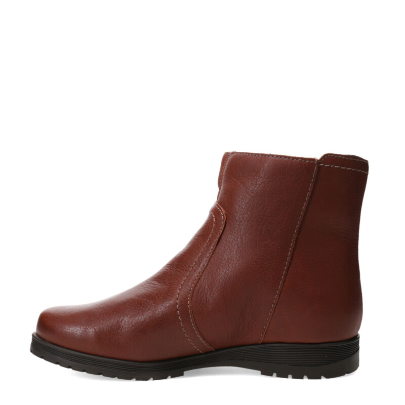 Botas de Mujer Bottero Caña Baja de Cuero Marrón Coñac