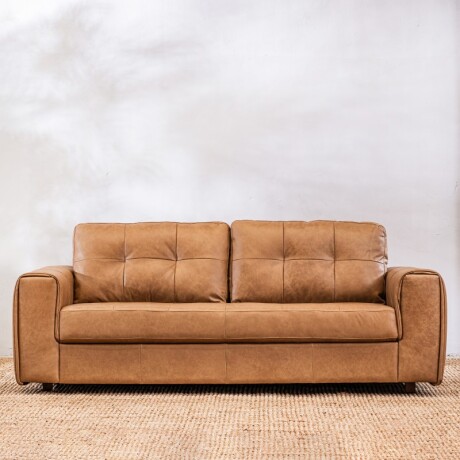 Sillon Cuero Raffaello 3 Cuerpos Amendoa U