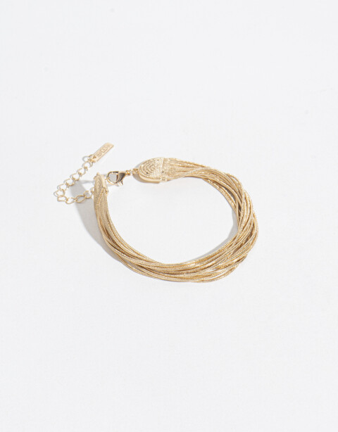 Pulseras Flexibles Metal Pulsera De Cadenas - Dorado