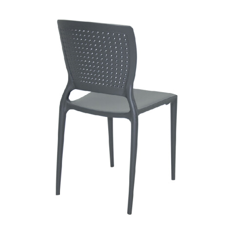 Silla apilable grafito "SAFIRA" c/ respaldo calado TD0582
