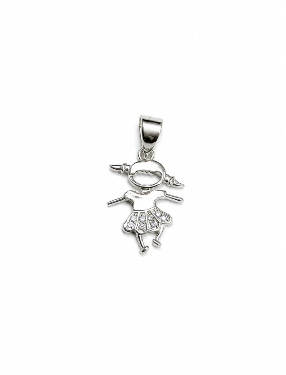 Colgante nena con zirconias 