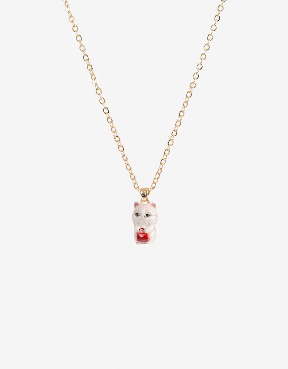 Cadena Con Dije Gato Bañado En Oro 