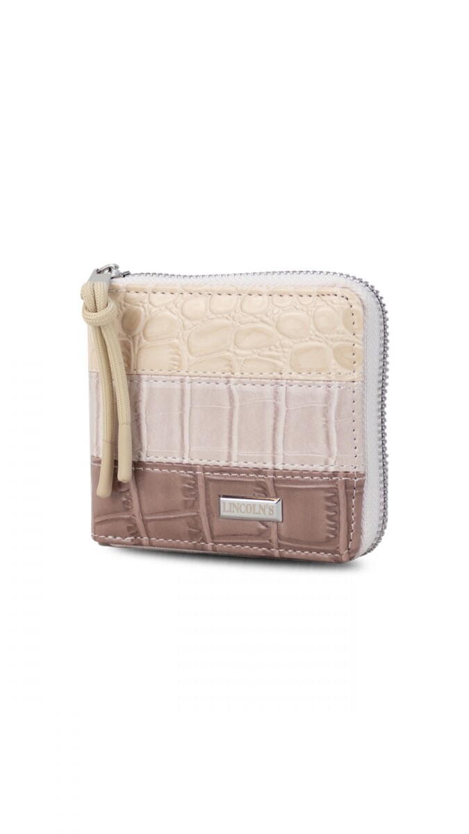 BILLETERA CANDELA CROCO - PIEL CUARZO MAUVE 