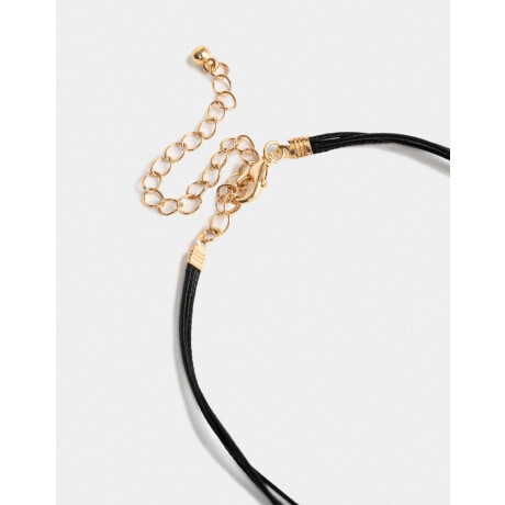 Collares Cortos Con Piedra Natural Dorado