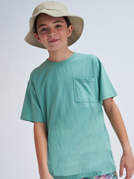 Remera manga corta con bolsillo Verde