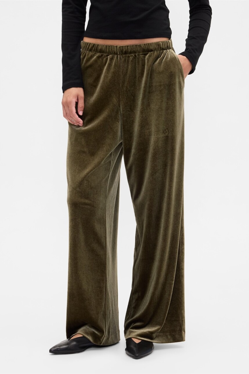 Pantalón Terciopelo Mujer Green Khaki 123