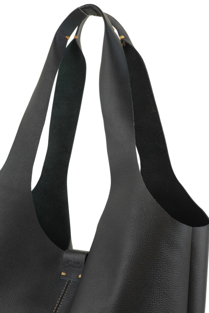Tote Bag de Cuero Genuino Negro