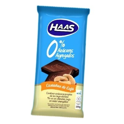 Chocolate Haas Con Castañas De Cajú 0% Azucar 150 Grs. Chocolate Haas Con Castañas De Cajú 0% Azucar 150 Grs.