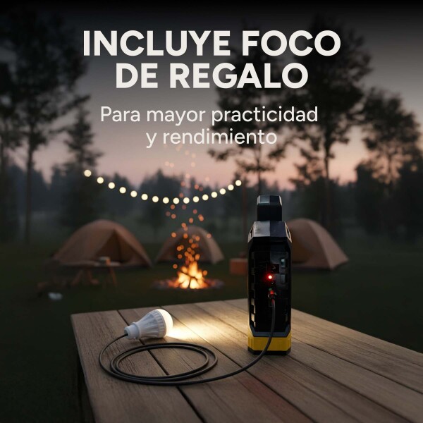 Linterna Led Farol Reflector Recargable Solar Usb + Lampara Color Amarillo