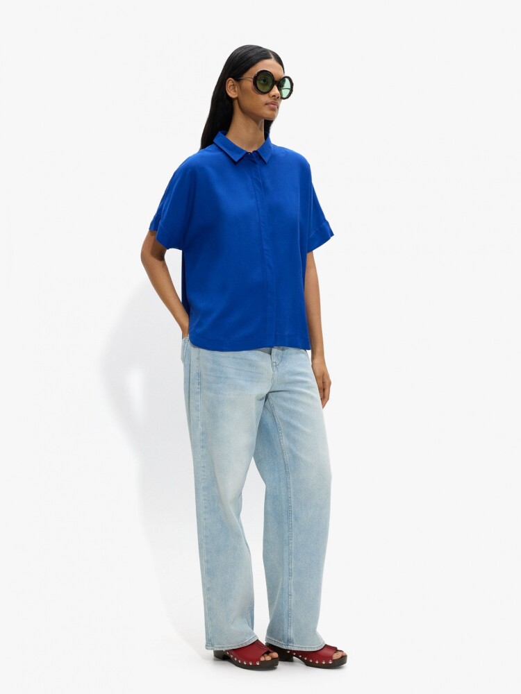 Camisa De Manga Corta azul