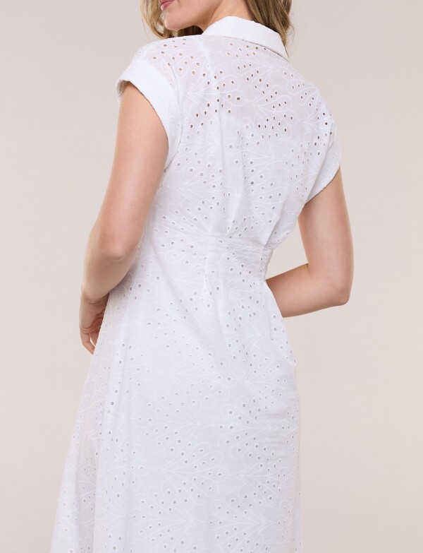 Vestido Camisero Broderie BLANCO